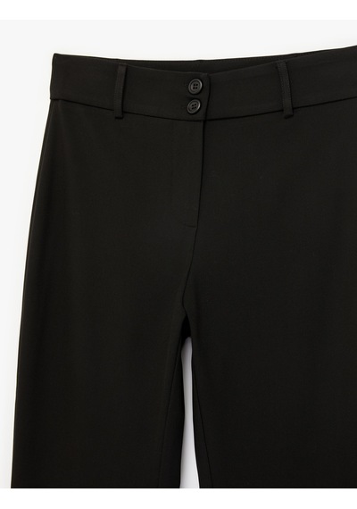 Koton Slim Fit İspanyol Paça Kumaş Pantolon Siyah 6sak40218pw Siyah