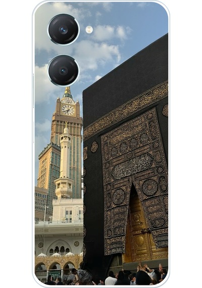 Vivo Y18 Uyumlu Manevi Huzur Kabe Kapısı Umre Baskılı Silikon Kılıf Renkli