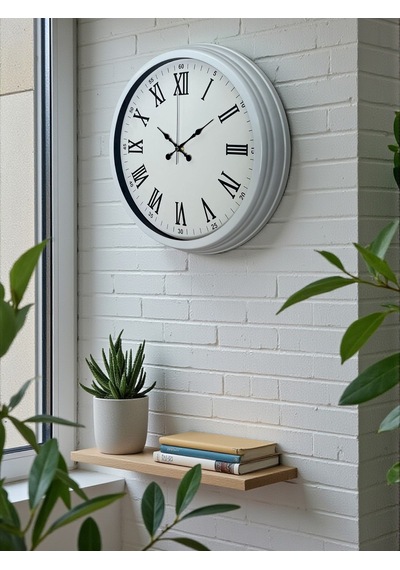 White Prime Roma Rakamlı 40 Cm Metal Duvar Saati Çok Renkli