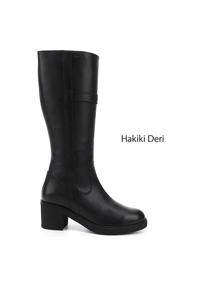 Gönderi(R) Gönderir Kadın Siyah Fermuarlı Kalın Topuklu Hakiki Deri Çizme Gkzc13447520 Siyah