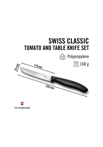 Lexroo 6.7833.6 Swissclassic Blisterli Siyah 6lı Domates Bıçağı