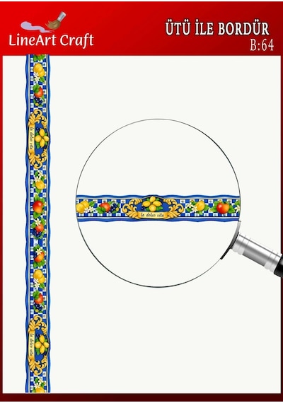 Ütü İle Bordür Rub On Transfer Kağıdı - B64 5x150 Cm
