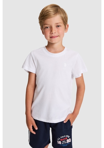 U.S. Polo Assn. Erkek Çocuk Beyaz Tişört Basic 50325555-vr013