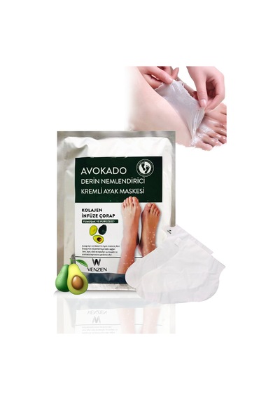 Avokado Özlü Çorap Tipi Ayak Peeling Maskesi, Kolajen Ayak Maskesi