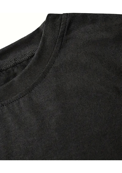 Fiyonk Baskılı Siyah Oversize Unisex T-shirt- Siyah Siyah