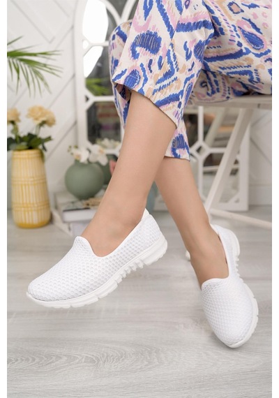 Nesil Shoes Dvm 901 Beyaz Anatomik Esnek Kadın Yürüyüş Ayakkabısı-beyaz Beyaz