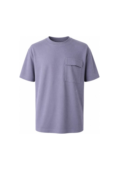 Trender Modelli Cepli O Yaka Açık Gri Erkek T-shirt 2351-1