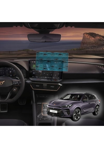 Cupra Terramar Multimedya Paneli Uyumlu Nano Cam Ekran Koruyucu Set