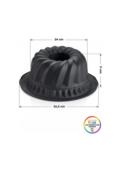 Kolay Çıkan Silikon Kek Kalıbı Yapışmaz Klasik Taç Kek Kalıbı 24 Cm Çok  Renkli