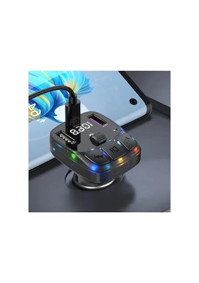 Araç İçi Fm Transmitter, 30w Çıkışlı Ve Led Renk Seçenekleri