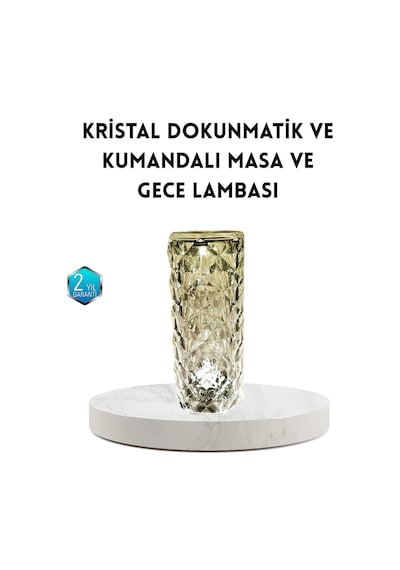 Kristal Rgb Led Masa Lambası - Renkli Kumandalı Işık Dekoratif Ve Enerji Tasarruflu