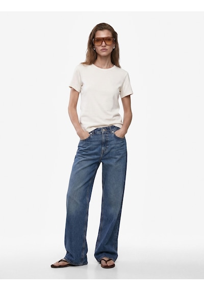 Koton Pamuklu Slim Fit Bisiklet Yaka Kısa Kollu Tişört Ekru 6sak50471ek