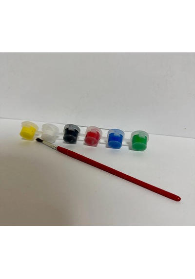 Akrilik Boya 6 Lı 3 Ml Fırça Hediyeli Kırmızı