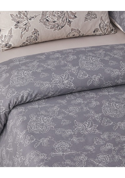 English Home Curioleaf Pamuk Tek Kişilik Çarşaflı Nevresim Takımı 160x220 Cm Bej Bej