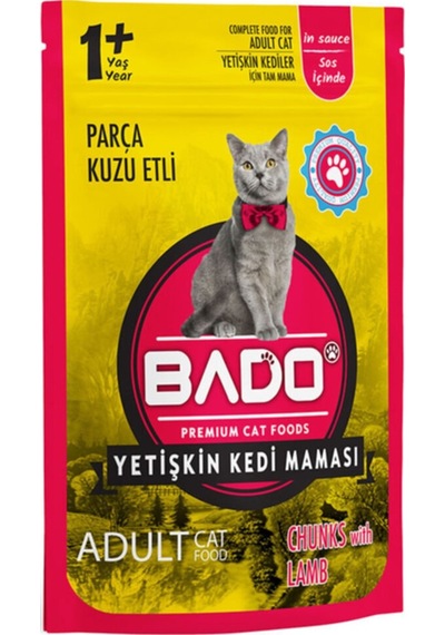 Bado Parça Kuzu Etli Konserve Yetişkin Kedi Maması 85 G