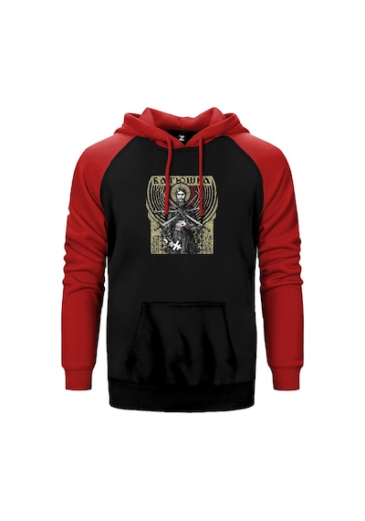 Batushka Raskol Kırmızı Renk Reglan Kol Kapşonlu Sweatshirt Kırmızı