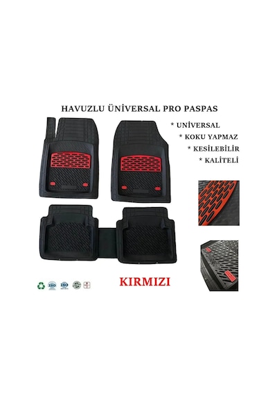 Mitsubishi Eclipse Cross 2022 Uyumlu 4 Cm Derin Havuzlu 5 Parça Set 3d Paspas Takımı Siyah - Kırmızı