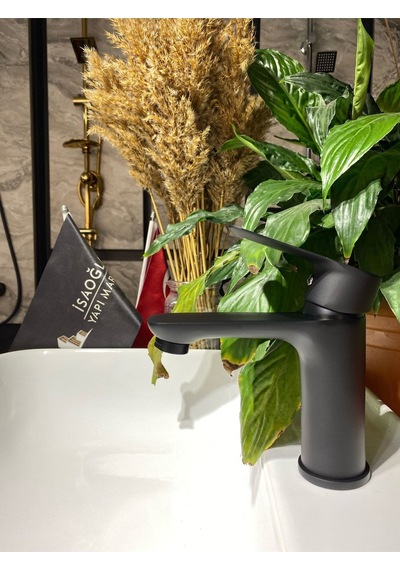 İsaoğlu Yapı Mat Siyah Dolce Design Lavabo Bataryası Siyah Lavabo Bataryası Siyah Lavabo Musluğu Siyah