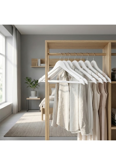 Koçtaş Basic 6'lı Ahşap Askı Renk Beyaz