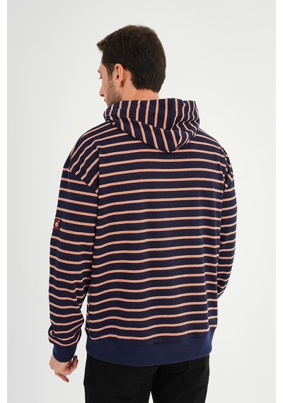 Alexandergardı Çizgili Kapüşonlu Sweatshırt Unx-00242 001