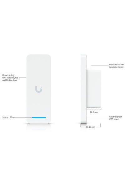 Ubıquıtı Ua-ultra 13.56mhz Mıfare Kart Okuyucu Ip65 Beyaz Renk Poe Access Kontrol Cihazı