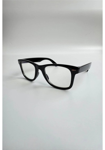Wayfarer Siyah Mavi Işık Koruyucu Optik Uyumlu Çerçeveli Gözlük Şeffaf