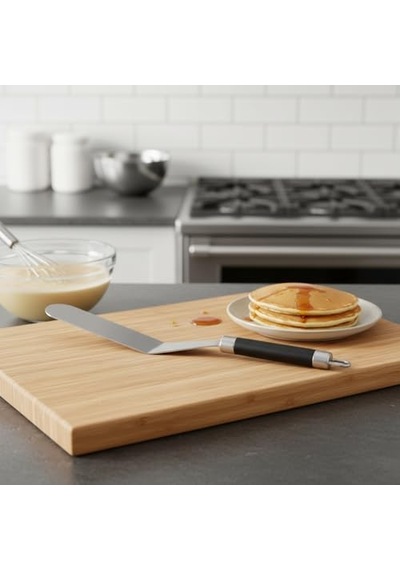 32 Cm Siyah Çelik Pasta Sıvama Spatulası - Profesyonel Krema, Ganaj Ve Hamur Spatulası Diğer
