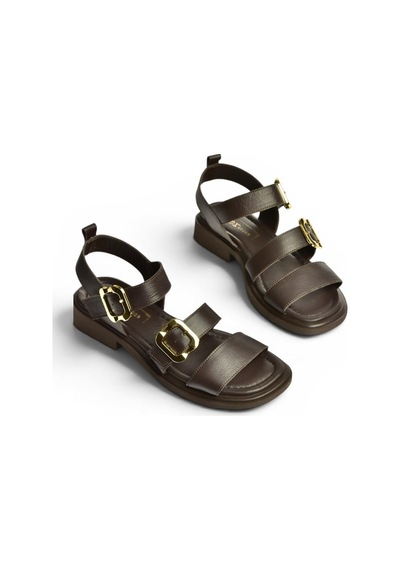 Fox Shoes Y291594203 Kahverengi Hakiki Deri Sandalet