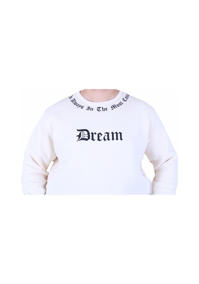 Moc Grande Mocgrande Büyük Beden Bisiklet Yaka 3ip Sweat Dream 25715 Bej Bej