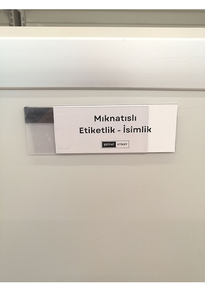 Şeffaf Etiket 10 Ad Pvc Magnet Etiketlik Mıknatıslı 8x4 Cm Raf Etiket Cebi