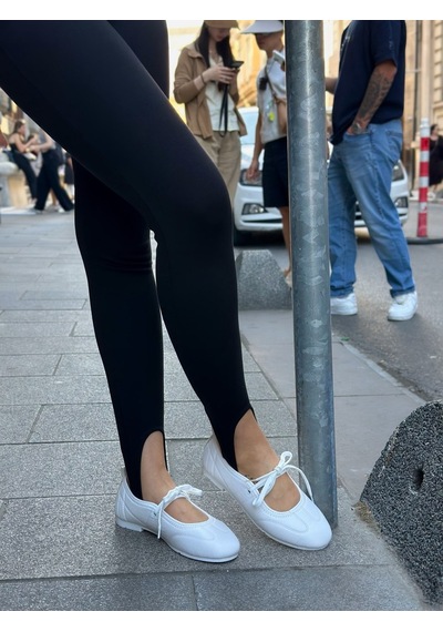 Erva'nın Butiği Beyaz Cilt Soley Bağcık Detay Kadın Spor Ayakkabı-6462
