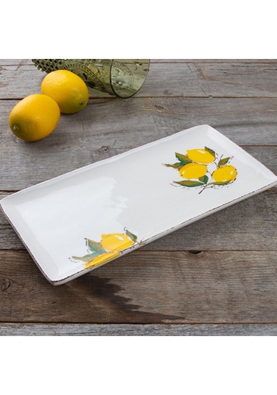 Lmn-0008 Dıkortgen Tabak 36 Cm Lımon Desenli