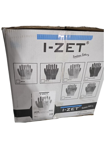 I-zet Inp05-sarı Beyaz Polyester Örme Nitril Eldiven 288 Adet