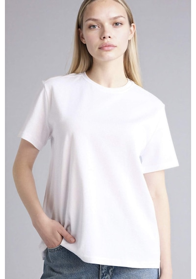 Defacto Regular Fıt Basıc Premium Beyaz Kadın T-shirt A9428ax/wt34 Beyaz