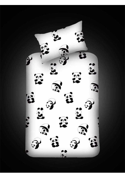 Eponj Home Pes Lastikli Çarşaf Seti Tek Kişilik B-W Panda Eponj Home Pes Lastikli Çarşaf Seti Tek Kişilik B-W Panda