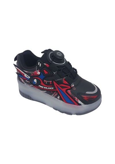 Zerhan Free Balance 250 Çocuk Işıklı Patenli Tekerlekli Sneaker Spor Siyah