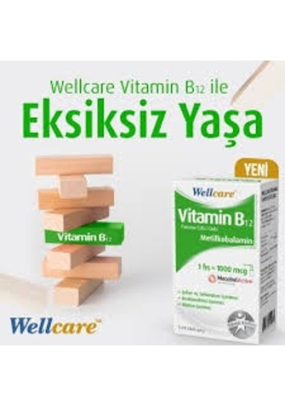 2 X Wellcare Vitamin B12 Metilkobalamin 1000Mcg 5Ml Sprey