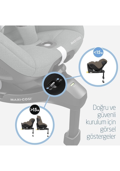Maxi-Cosi Mica 360 Pro I-Size Dünyanın Ilk Kızaklı, Araç Dışına Çıkabilen Adac'lı Isofix'li 360 Dönebilir Yatabilir 0-18 kg Bebek Oto Koltuğu Authentic Truffle