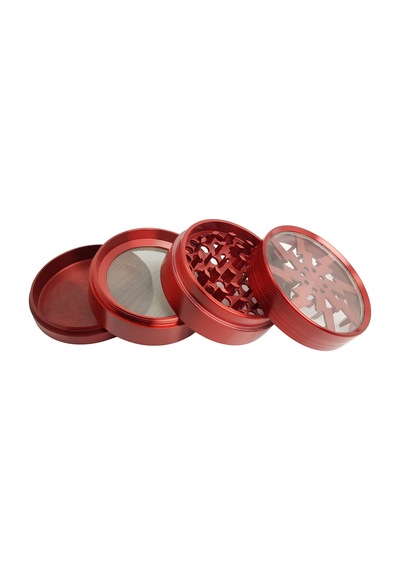 Kırmızı 63 mm. Tütün Baharat Herbal Öğütücüsü Parçalayıcı pt55krx