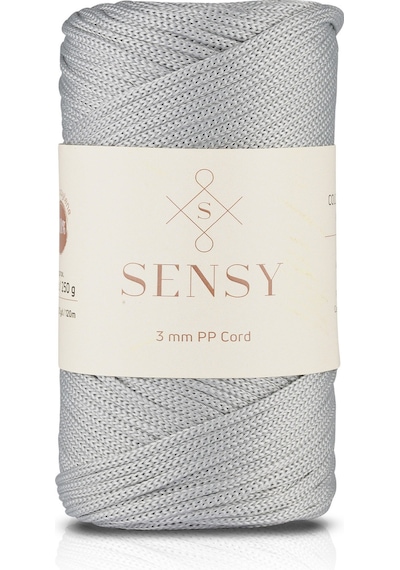 3 Mm - 250 Gr Polyester Makrome Ipi Açık Gri 120 M Polyester Makrome Ip Supla Ip Ve Çanta Ipliği