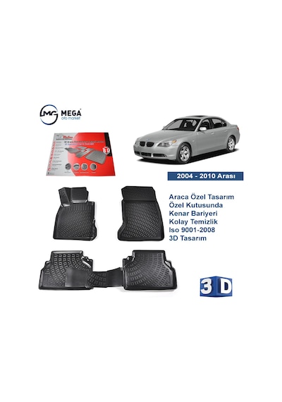 Bmw E60 2004-2010 Arası Rizline 3D Havuzlu Paspas