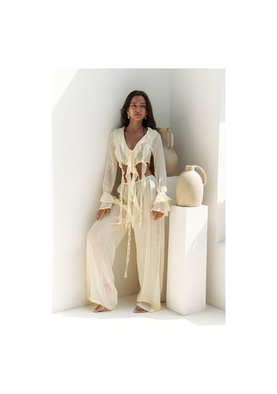 Mai Collection Mai Studios Co. Olivia Sarı Gömlek Pantolon Takım Sarı