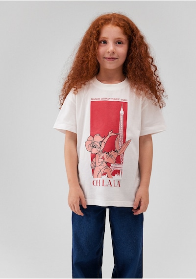 Mavi - Bugs Bunny Baskılı Beyaz Tişört 7610250-70057 Beyaz