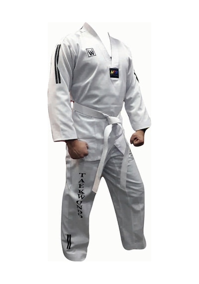 Yiğitspor Kişiye Özel Isim Baskılı Taekwondo Elbisesi Whiteface Beyaz Yaka Beyaz