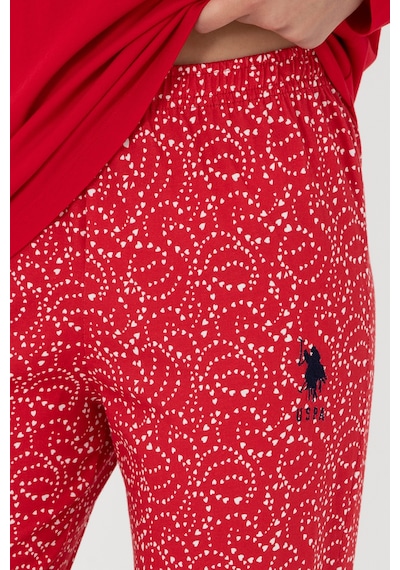 U.S. Polo Assn. Kadın Kırmızı Yılbaşı Temalı Pijama Takımı 50303406-VR030