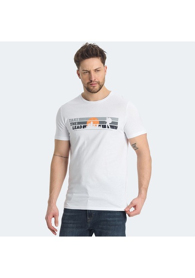 Slazenger RASA IN Erkek Baskılı Beyaz Tişört
