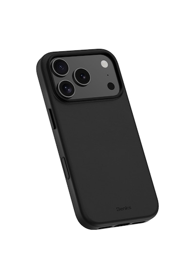 Apple Uyumlu iPhone 17 Pro Kılıf M-safe Şarj Özellikli Benks Vitapro Serisi Pu Deri Kapak Siyah