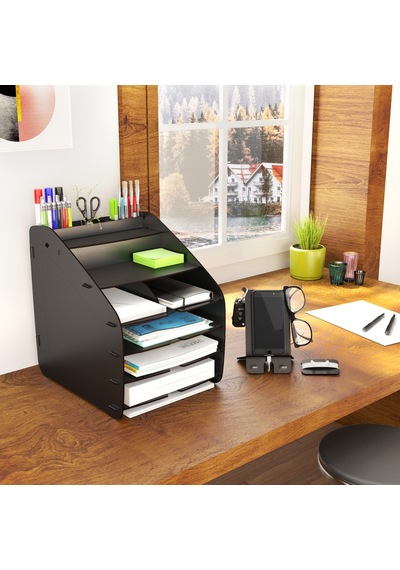 Design Otto Large Modest 6 Renk A4 Evrak Rafı Masaüstü Organizer Beyaz