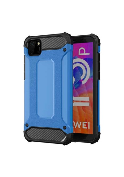 Noktaks - Huawei Uyumlu Huawei Y5p - Kılıf Çift Katman Zırh Tank Crash Military Kapak - Mavi
