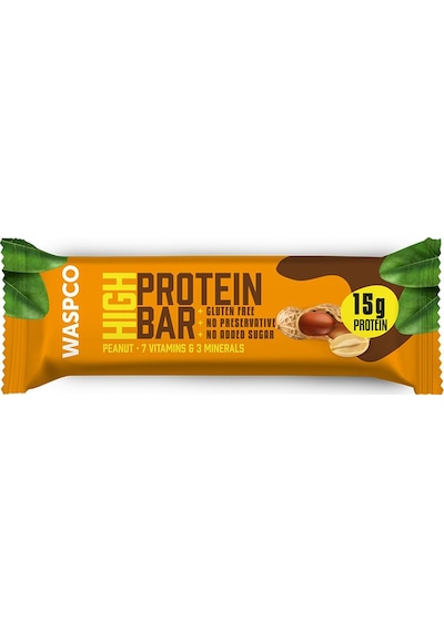Waspco Yüksek Protein Bar - Yer Fıstık Ve Kakaolu 50g X 12 Adet